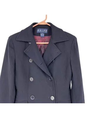 Ralph Ralph Lauren Vintage Double Breasted Wool Peacoat Jacket Navy Blue Size 8 thumbnail 2
