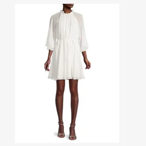 Fame and Partners The Tebrie Chiffon Bell Sleeve Mini Dress Ivory Size 2 thumbnail 2