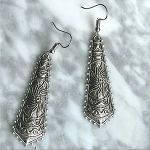 Moda Tibetan Silver Dangle Earrings thumbnail 2