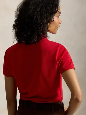 Ralph Lauren Vintage Slim Fit Polo Shirt | Size: M | Red thumbnail 3