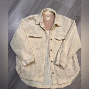 NWOT ANTHROPOLOGIE Cream Button-Up‎ Women's Jacket thumbnail 3