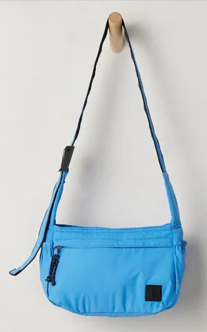 NWT Free people movement check it crossbody denim color thumbnail 1