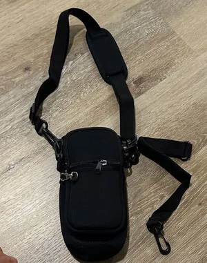 Black water bottle carrier with phone/ wallet carrier attachment thumbnail 1