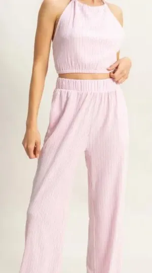 ✨NWT‎ HYFVE Striped Halter Neck Top and Pants Set thumbnail 1