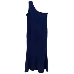MUSHARE Womens XL One Shoulder Bodycon Mermaid Split Cocktail Dress Navy Blue thumbnail 5