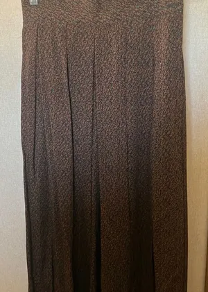 FINAL MARKDOWN AKA New York Brown Maxi Pleated palazzo pants small thumbnail 1