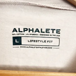 Alphalete Tan PBNS Long Sleeve Cotton Blend Lifestyle Fit Active Crop Tops thumbnail 9
