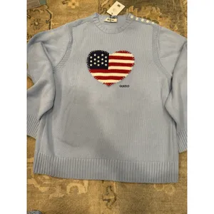 Guizio Americana Love Sweater Blue Oversized Sz Small NWT $188 thumbnail 6