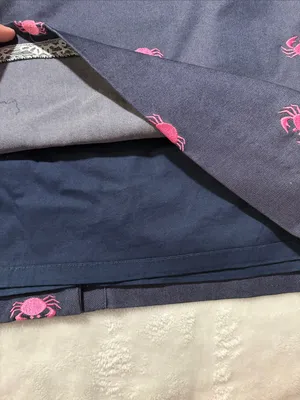 Lilly Pulitzer size 14 xl vintage Navy Mini Skirt with Pink Crab Print thumbnail 7