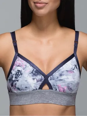 lululemon athletica Floral Wireless Bralette in Navy, Gray and Pink thumbnail 1