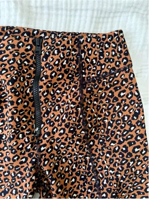 Women's Free People Brown Black Leopard Print Bike Shorts S Rayon thumbnail 10