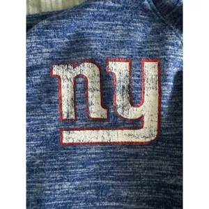 NFL Team Apparel NY Giants Women's Blue Marled Half Zip Lightweight Logo Top XL thumbnail 5