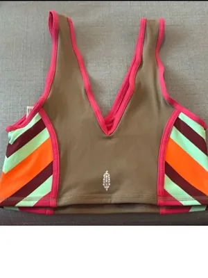 Free People Movement Never Better Colorblock Crop Top Bra NWOT - Size: small thumbnail 4