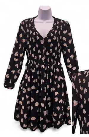 Maeve Anthropologie Heart Dress‎ Black Small thumbnail 1