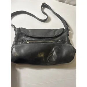 The Sak Black 100% Leather‎ Purse Handbag Bag Magnetic Flap Foldover Soft thumbnail 11