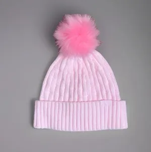 New Lululemon Womens Cable-Knit Pom-Pom Beanie hat winter chenille soft Pink thumbnail 2