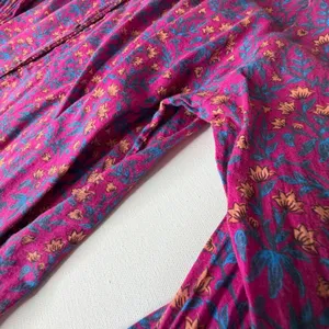 Roller Rabbit Augusta Darya Floral Button Up Shirt Dress‎ Large Lightweight Boho thumbnail 6