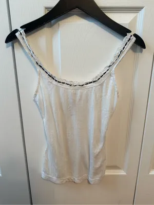 Free People Only You Ribbon Detail Tank in Ivory thumbnail 2