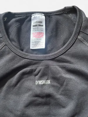 Gymshark Black Flex Sports Long Sleeve Crop Top Athletic Fitness Women’s Size M thumbnail 6