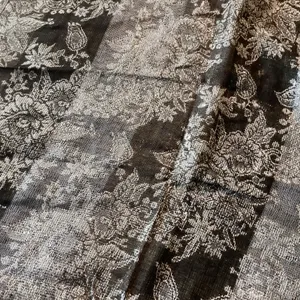 Floral Metallic Scarf Black thumbnail 4