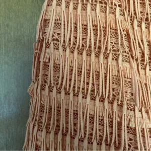 Anthropologie Let Me Be Fringed Tube Mini Dress in Orange Size Medium thumbnail 3