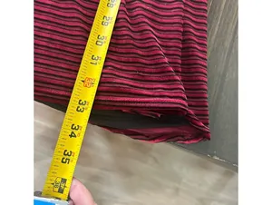 Lulus Velvet Stripe Mock Neck Mini Dress Women's S Burgundy Balloon Sleeves thumbnail 8