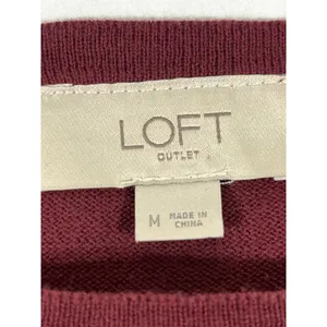 LOFT Knit Bell Sleeve Tie Detail Sweater Top‎ Women's M Maroon Office Wear Girly thumbnail 7