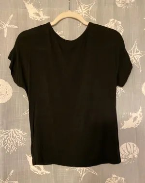 American Eagle Outfitters Soft & Sexy Black V Neck Tee thumbnail 5