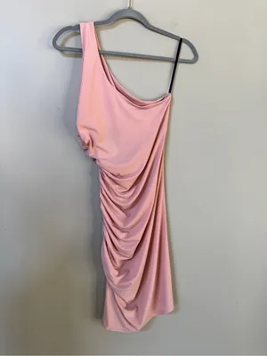 NWT Michael Costello x Revolve Bodycon Mini Dress Blush Pink one shoulder Small thumbnail 5