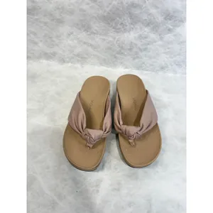 Vionic Rosalind Tan Leather Knotted Platform Thong Sandals Womens 9 Wide TVW5476 thumbnail 2