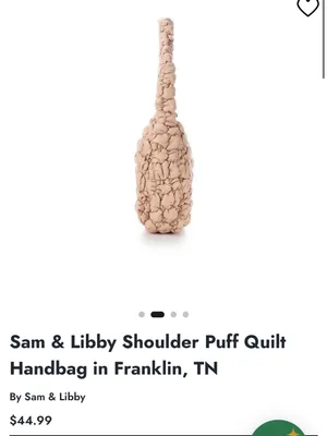 Sam & Libby • Shoulder Bag • Puff Quilt • Tan thumbnail 2