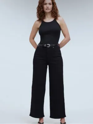 Madewell 28” Perfect Vintage Wide Leg Black Relaxed Office Work thumbnail 9