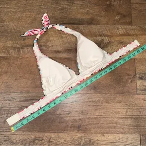 Kate Spade Swim Ikat Pattern Pink and Black Halter Bikini Top thumbnail 8