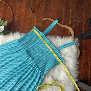 Easel Blue & White Striped Maxi Tiered Dress Summer thumbnail 6