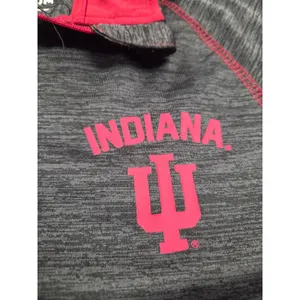 Colosseum Indiana Hoosiers Fitted Dark Gray Large Quarter Zip Long Sleeve Shirt thumbnail 2
