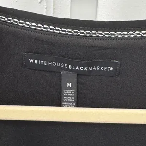Y2K White House Black Market Black Faux Wrap Sleeveless Top Whimsical Med 2010s thumbnail 6