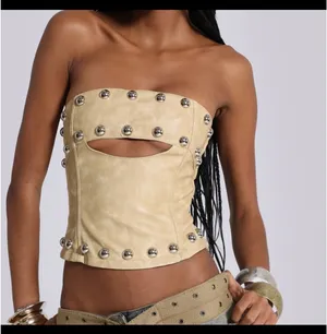 Jaded London Vinta PU Leather Studded Corset Top thumbnail 1