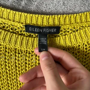 Eileen Fisher‎ Organic Linen Sweater Lightweight Open Knit Pullover Green Small thumbnail 2