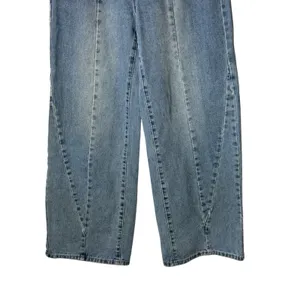 Dazy Barrel Leg Jeans Women Medium Blue Curved Seam Wide Leg Denim Streetwear thumbnail 6