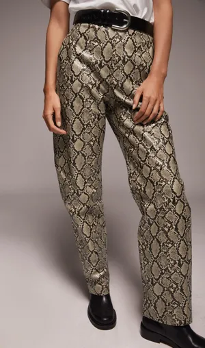 ZARA Coated Snake Print Pants thumbnail 2
