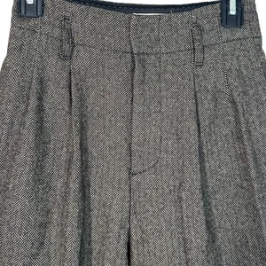 2 Pants Trouser Alice + Olivia Herringbone Wool 31"in Dark Academia Old Money thumbnail 3