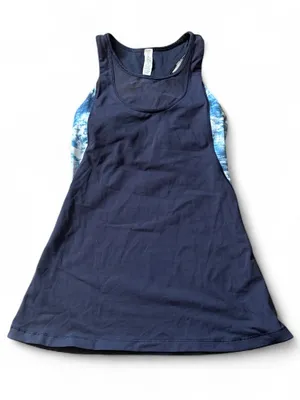 Lululemon Mesh With Me Tank Naval Blue Sea Side Silver Fox Alberta Lake Size 4 thumbnail 4