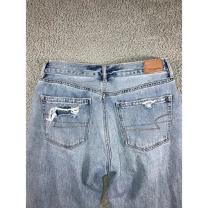 American Eagle Girlfriend Jeans Women 8 Short High Rise‎ Distressed Thrashed thumbnail 14