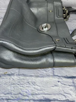 Coach Vintage Penelope Silver Leather Carryall Tote Bag Satchel F16531 thumbnail 7