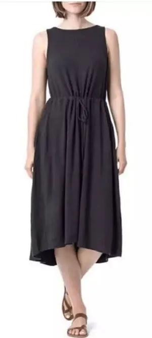 The Limited Signature Drawstring Waist Midi Sundress‎ Black Medium Knit thumbnail 1