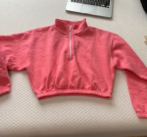American Apparel Crop top sweater long sleeve top athletic cozy cute Los Angeles apparel thumbnail 1