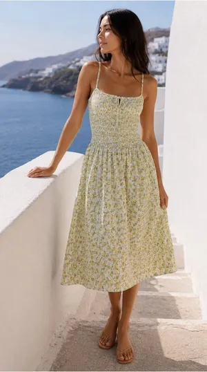 Free People Lavender Daze Days Midi Smocked Dress thumbnail 1