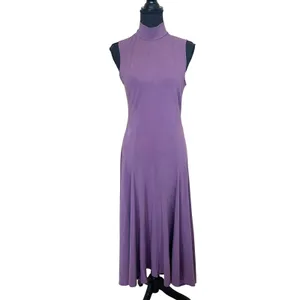 Peter Som Purple Mockneck Midi Dress Medium Cotton Office Work Designer $440 thumbnail 6