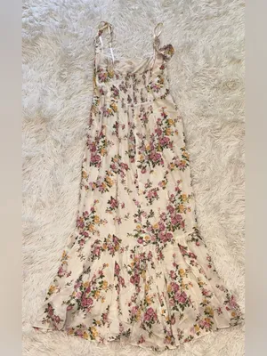 NEW Reformation Irisa Floral ivory Midi Dress Sz 6 thumbnail 8