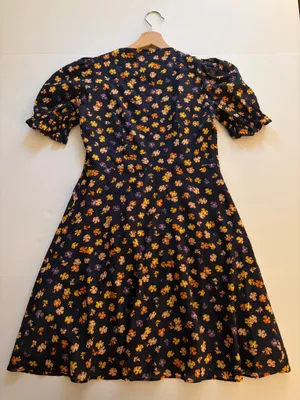 NWT! Madewell Navy Floral Button Dress thumbnail 5